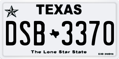 TX license plate DSB3370
