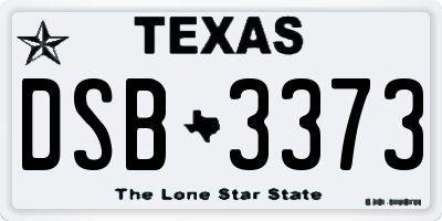 TX license plate DSB3373