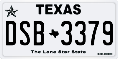 TX license plate DSB3379