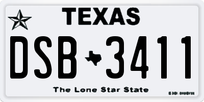 TX license plate DSB3411