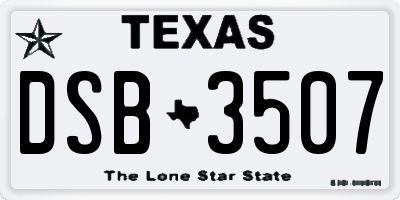 TX license plate DSB3507