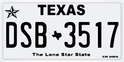 TX license plate DSB3517
