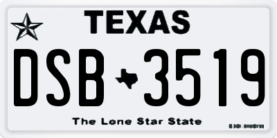 TX license plate DSB3519