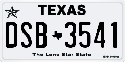 TX license plate DSB3541