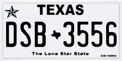 TX license plate DSB3556