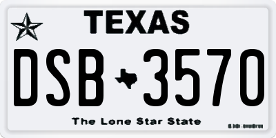 TX license plate DSB3570