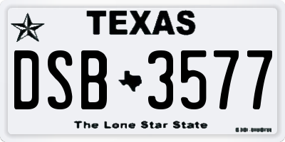 TX license plate DSB3577