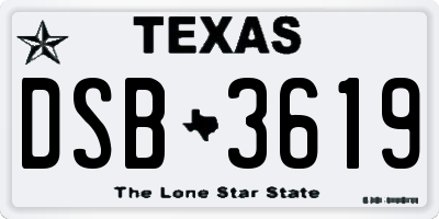 TX license plate DSB3619