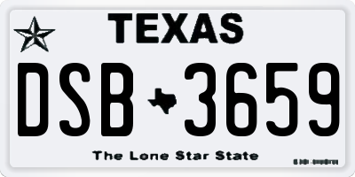 TX license plate DSB3659