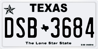 TX license plate DSB3684