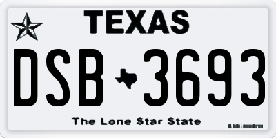 TX license plate DSB3693