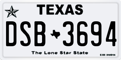 TX license plate DSB3694