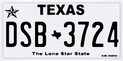 TX license plate DSB3724