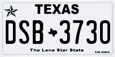 TX license plate DSB3730