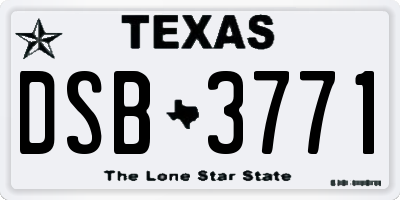 TX license plate DSB3771