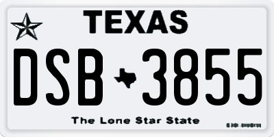 TX license plate DSB3855
