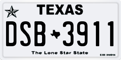 TX license plate DSB3911