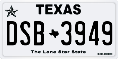 TX license plate DSB3949