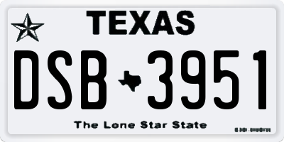 TX license plate DSB3951