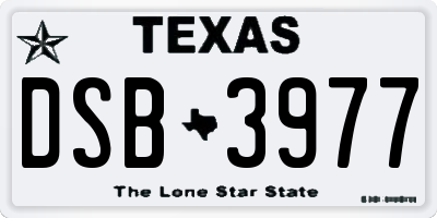TX license plate DSB3977