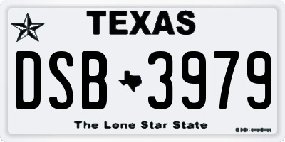 TX license plate DSB3979