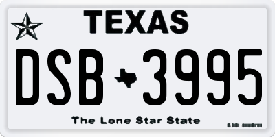 TX license plate DSB3995