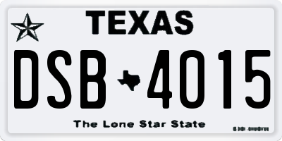 TX license plate DSB4015