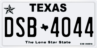 TX license plate DSB4044