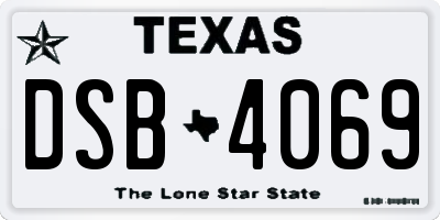 TX license plate DSB4069