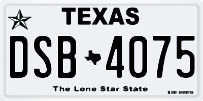 TX license plate DSB4075