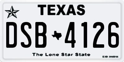 TX license plate DSB4126