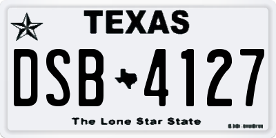 TX license plate DSB4127