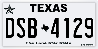 TX license plate DSB4129