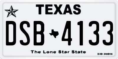 TX license plate DSB4133