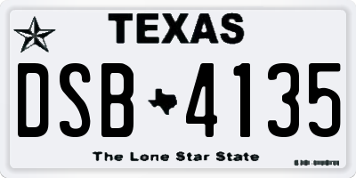 TX license plate DSB4135