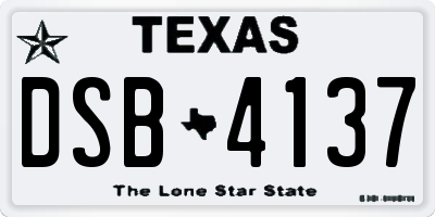 TX license plate DSB4137