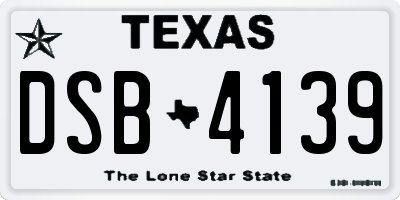 TX license plate DSB4139