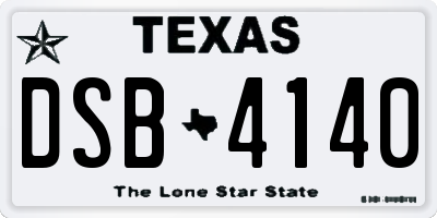 TX license plate DSB4140