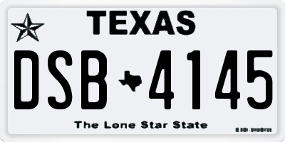 TX license plate DSB4145
