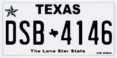 TX license plate DSB4146