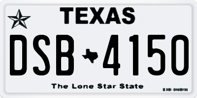 TX license plate DSB4150