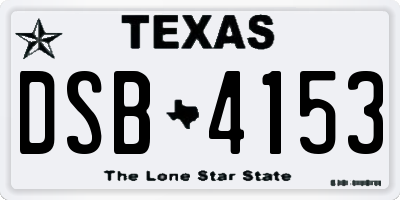 TX license plate DSB4153