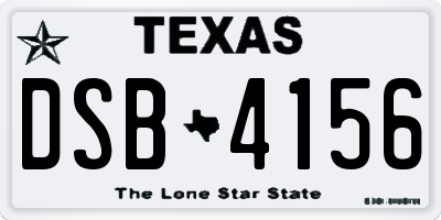 TX license plate DSB4156