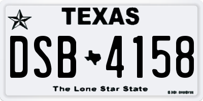 TX license plate DSB4158