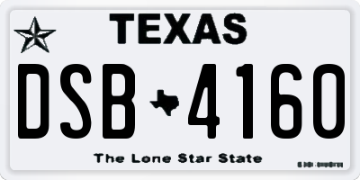 TX license plate DSB4160