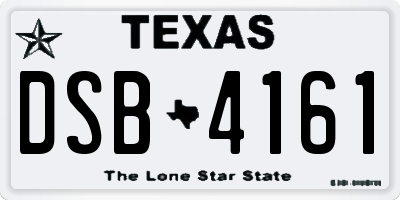 TX license plate DSB4161