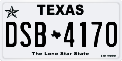 TX license plate DSB4170