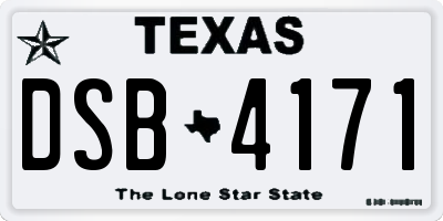 TX license plate DSB4171