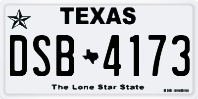TX license plate DSB4173