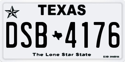 TX license plate DSB4176